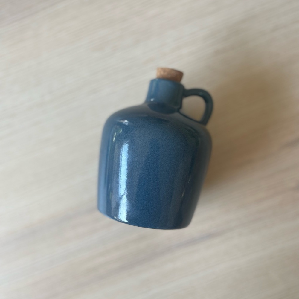 Elegant Blue Ceramic Pitcher with Cork Lid - Picture 5 of 5